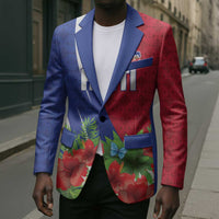 Personalized Afro-Haitians Tropical Blazer Fleur-De-Lis Veves Motif - Wonder Print Shop
