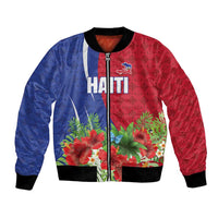 Personalized Afro-Haitians Tropical Bomber Jacket Fleur-De-Lis Veves Motif - Wonder Print Shop