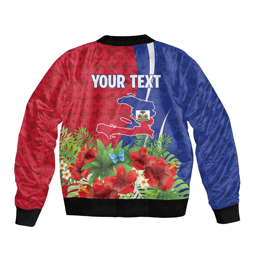 Personalized Afro-Haitians Tropical Bomber Jacket Fleur-De-Lis Veves Motif - Wonder Print Shop