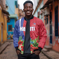 Personalized Afro-Haitians Tropical Bomber Jacket Fleur-De-Lis Veves Motif - Wonder Print Shop