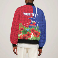 Personalized Afro-Haitians Tropical Bomber Jacket Fleur-De-Lis Veves Motif - Wonder Print Shop
