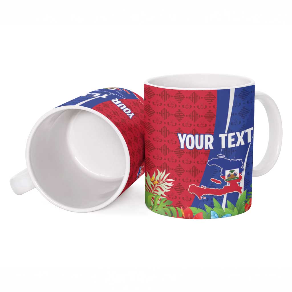 Personalized Afro-Haitians Tropical Ceramic Mug Fleur-De-Lis Veves Motif - Wonder Print Shop