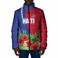 Personalized Afro-Haitians Tropical Padded Jacket Fleur-De-Lis Veves Motif - Wonder Print Shop
