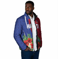 Personalized Afro-Haitians Tropical Padded Jacket Fleur-De-Lis Veves Motif - Wonder Print Shop