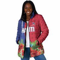 Personalized Afro-Haitians Tropical Padded Jacket Fleur-De-Lis Veves Motif - Wonder Print Shop