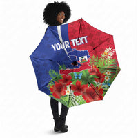 Personalized Afro-Haitians Tropical Umbrella Fleur-De-Lis Veves Motif - Wonder Print Shop