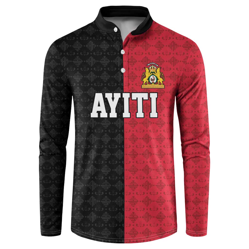 Afro-Haitians Empire of Haiti 1804-1806 Button Sweatshirt Fleur-De-Lis Veves Motif