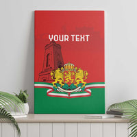 Personalized Bulgaria canvas wall art standing display, red/green monument crest, 'YOUR TEXT'