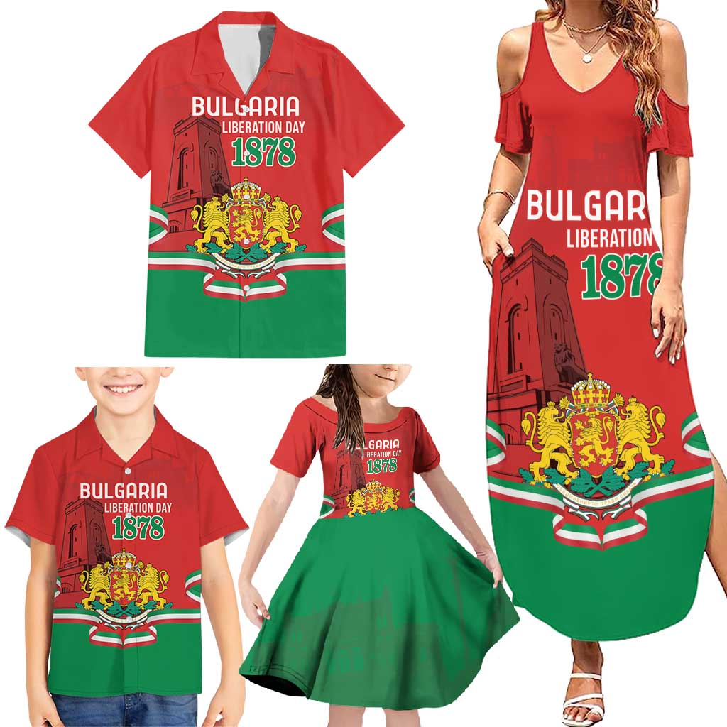 Personalized Bulgaria Liberation Day Family Matching Summer Maxi Dress and Hawaiian Shirt Shipka Monument Unity Makes Strength