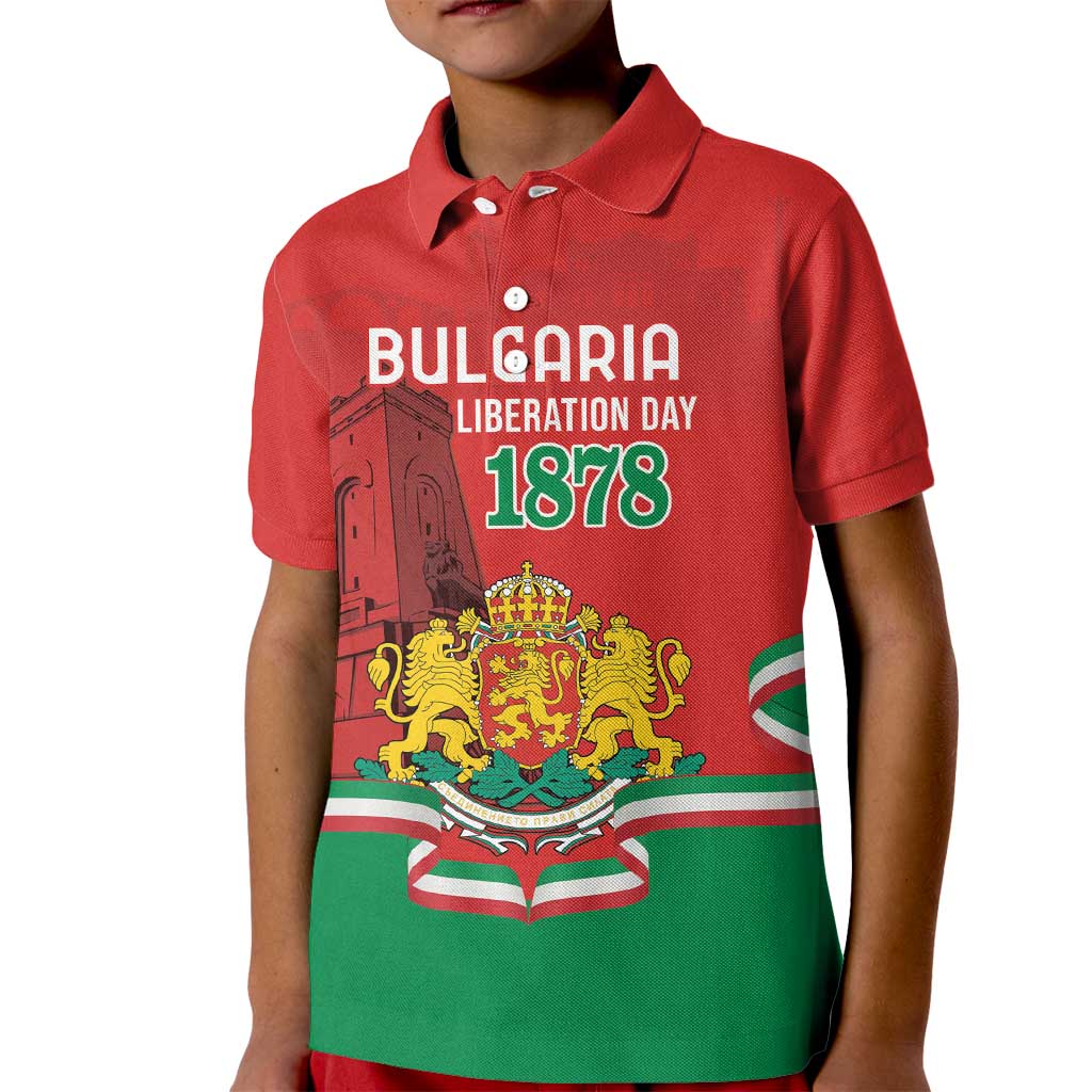 Personalized Bulgaria Liberation Day Kid Polo Shirt Shipka Monument Unity Makes Strength