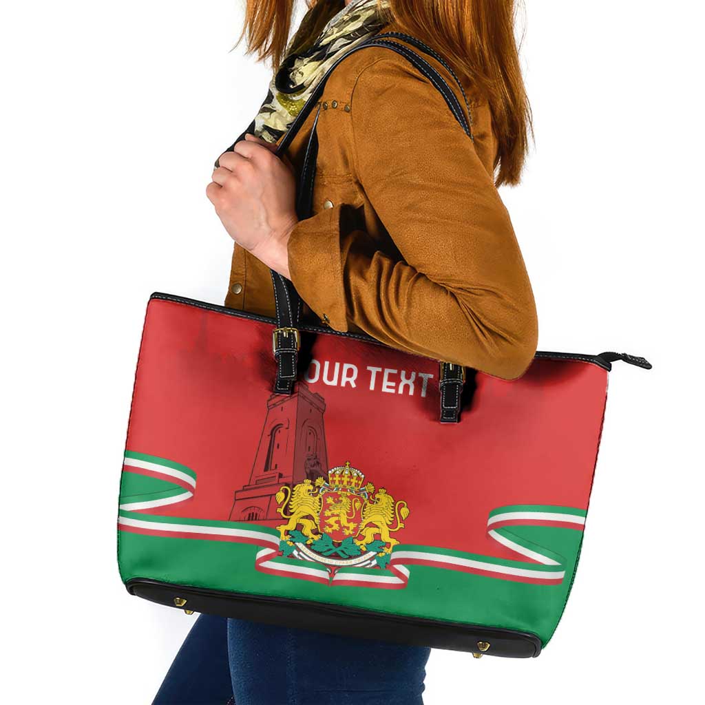 Personalized Bulgaria Liberation Day Leather Tote Bag Shipka Monument Unity Makes Strength