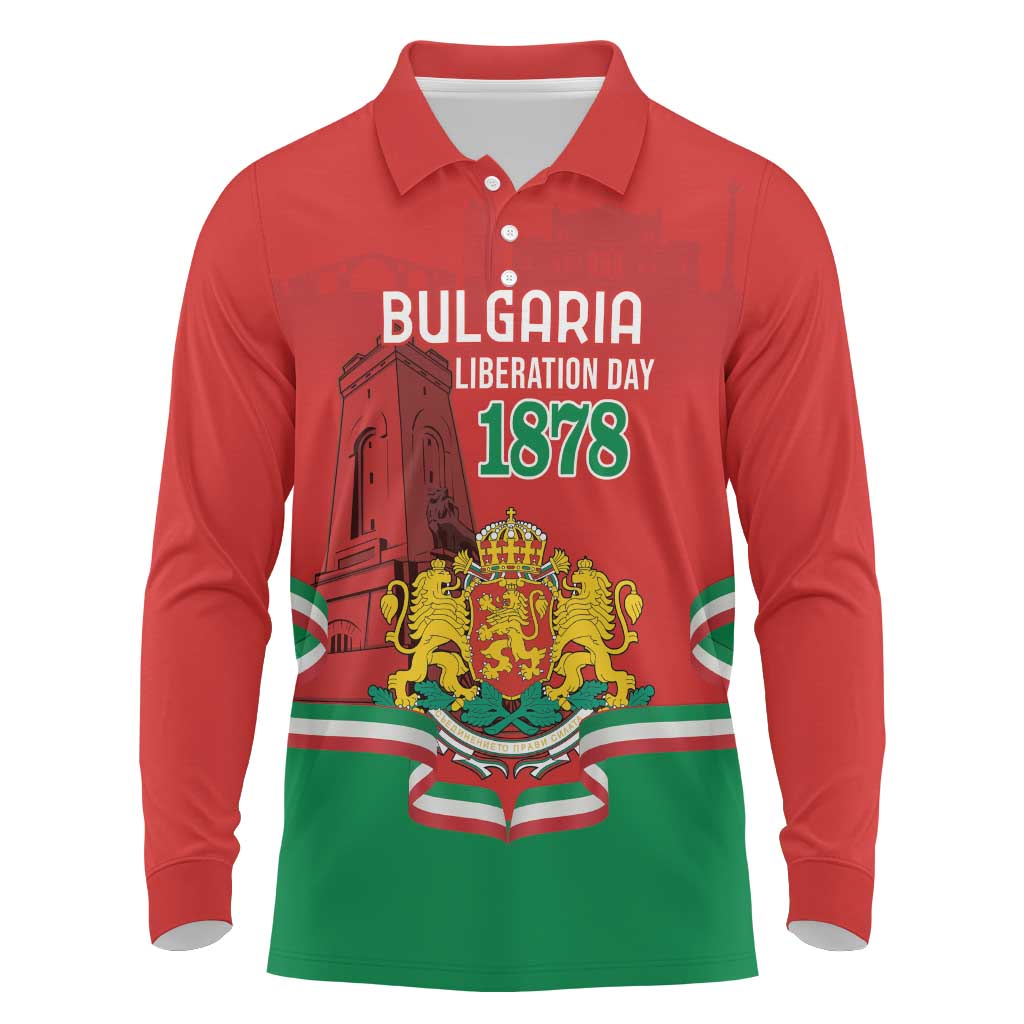 Personalized Bulgaria Liberation Day Long Sleeve Polo Shirt Shipka Monument Unity Makes Strength