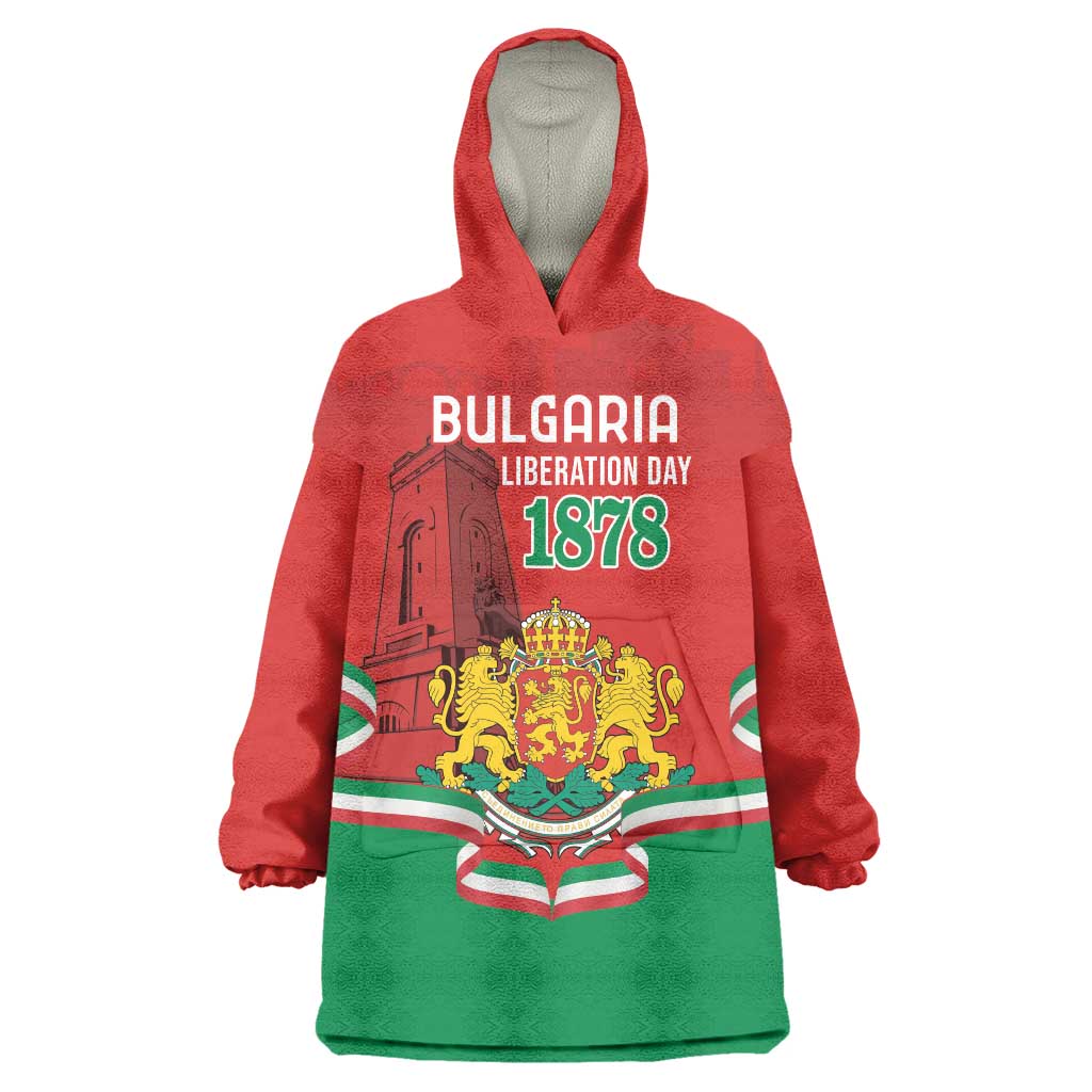 Personalized Bulgaria Liberation Day Wearable Blanket Hoodie Shipka Monument Unity Makes Strength - Wonder Print Shop