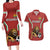 Custom Bulgaria Football Couples Matching Long Sleeve Bodycon Dress and Hawaiian Shirt The Lions Come Champions Red Version