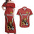 Custom Bulgaria Football Couples Matching Off Shoulder Maxi Dress and Hawaiian Shirt The Lions Come Champions Red Version