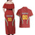 Custom Bulgaria Football Couples Matching Off Shoulder Maxi Dress and Hawaiian Shirt The Lions Come Champions Red Version