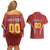 Custom Bulgaria Football Couples Matching Off Shoulder Short Dress and Hawaiian Shirt The Lions Come Champions Red Version