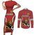 Custom Bulgaria Football Couples Matching Short Sleeve Bodycon Dress and Long Sleeve Button Shirt The Lions Come Champions Red Version