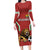 Custom Bulgaria Football Family Matching Long Sleeve Bodycon Dress and Hawaiian Shirt The Lions Come Champions Red Version