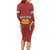 Custom Bulgaria Football Family Matching Long Sleeve Bodycon Dress and Hawaiian Shirt The Lions Come Champions Red Version