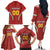 Custom Bulgaria Football Family Matching Off The Shoulder Long Sleeve Dress and Hawaiian Shirt The Lions Come Champions Red Version