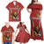 Custom Bulgaria Football Family Matching Off Shoulder Maxi Dress and Hawaiian Shirt The Lions Come Champions Red Version