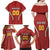 Custom Bulgaria Football Family Matching Off Shoulder Maxi Dress and Hawaiian Shirt The Lions Come Champions Red Version