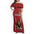 Custom Bulgaria Football Family Matching Off Shoulder Maxi Dress and Hawaiian Shirt The Lions Come Champions Red Version