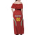 Custom Bulgaria Football Family Matching Off Shoulder Maxi Dress and Hawaiian Shirt The Lions Come Champions Red Version