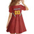 Custom Bulgaria Football Family Matching Off Shoulder Short Dress and Hawaiian Shirt The Lions Come Champions Red Version