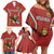 Custom Bulgaria Football Family Matching Off Shoulder Short Dress and Hawaiian Shirt The Lions Come Champions Red Version