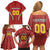 Custom Bulgaria Football Family Matching Off Shoulder Short Dress and Hawaiian Shirt The Lions Come Champions Red Version