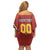 Custom Bulgaria Football Family Matching Off Shoulder Short Dress and Hawaiian Shirt The Lions Come Champions Red Version