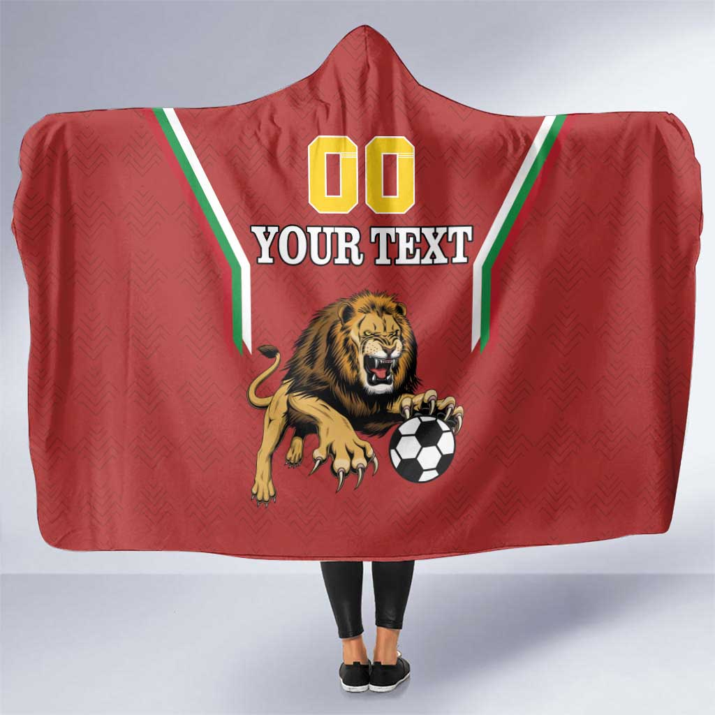 Custom Bulgaria Football Hooded Blanket The Lions Come Champions Red Version