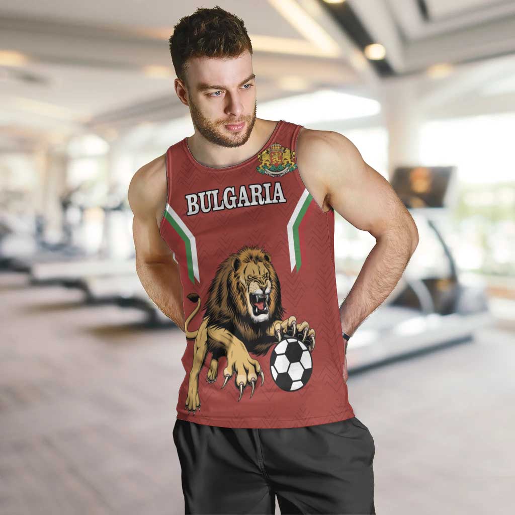 Custom Bulgaria Football Men Tank Top The Lions Come Champions Red Version