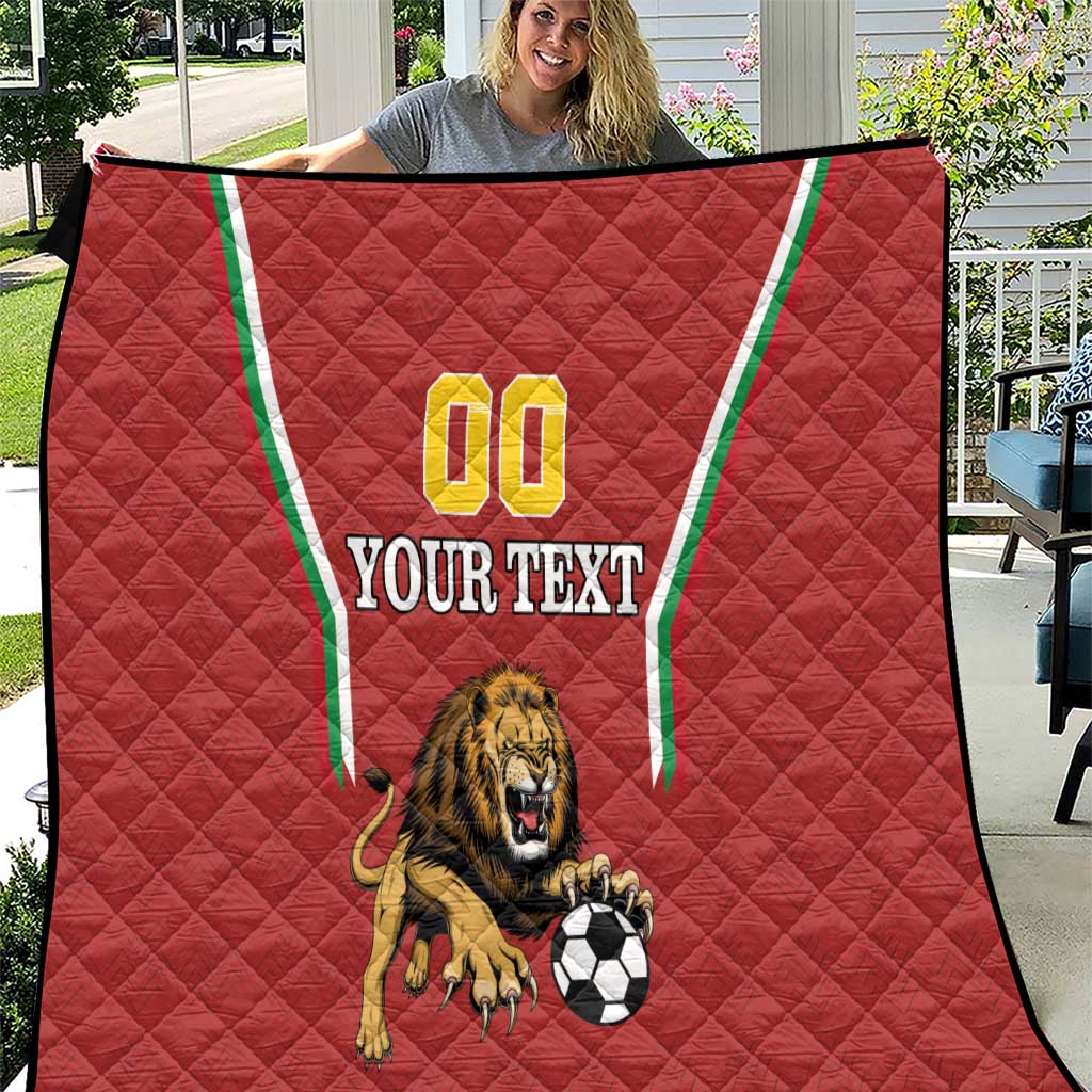 Custom Bulgaria Football Quilt The Lions Come Champions Red Version - Wonder Print Shop