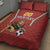 Custom Bulgaria Football Quilt Bed Set The Lions Come Champions Red Version - Wonder Print Shop