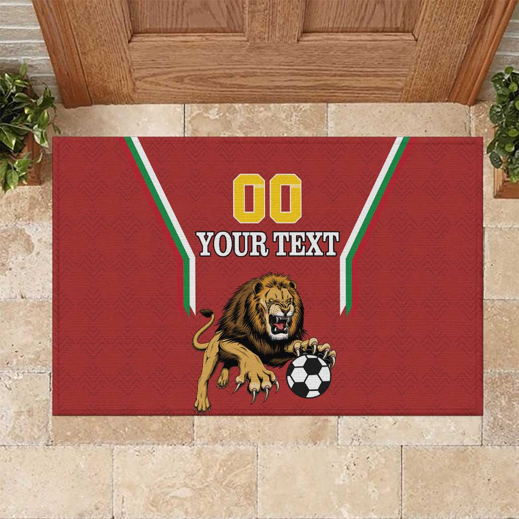 Custom Bulgaria Football Rubber Doormat The Lions Come Champions Red Version - Wonder Print Shop