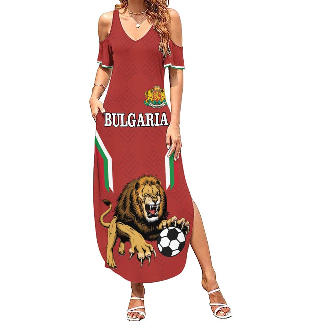 Custom Bulgaria Football Summer Maxi Dress The Lions Come Champions Red Version - Wonder Print Shop