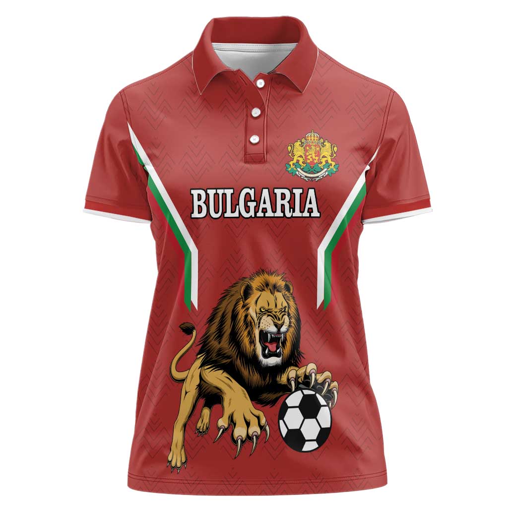 Custom Bulgaria Football Women Polo Shirt The Lions Come Champions Red Version - Wonder Print Shop