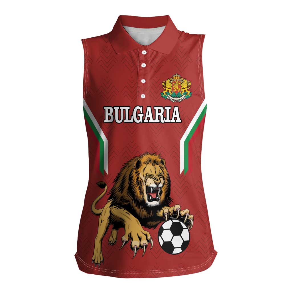 Custom Bulgaria Football Women Sleeveless Polo Shirt The Lions Come Champions Red Version - Wonder Print Shop