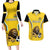 Custom Bulgaria Football Couples Matching Long Sleeve Bodycon Dress and Hawaiian Shirt The Lions Come Champions Yellow Version