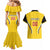 Custom Bulgaria Football Couples Matching Mermaid Dress and Hawaiian Shirt The Lions Come Champions Yellow Version