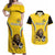 Custom Bulgaria Football Couples Matching Off Shoulder Maxi Dress and Hawaiian Shirt The Lions Come Champions Yellow Version