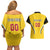 Custom Bulgaria Football Couples Matching Off Shoulder Short Dress and Hawaiian Shirt The Lions Come Champions Yellow Version