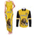 Custom Bulgaria Football Couples Matching Tank Maxi Dress and Long Sleeve Button Shirt The Lions Come Champions Yellow Version