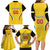 Custom Bulgaria Football Family Matching Long Sleeve Bodycon Dress and Hawaiian Shirt The Lions Come Champions Yellow Version