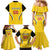 Custom Bulgaria Football Family Matching Mermaid Dress and Hawaiian Shirt The Lions Come Champions Yellow Version