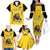 Custom Bulgaria Football Family Matching Off The Shoulder Long Sleeve Dress and Hawaiian Shirt The Lions Come Champions Yellow Version