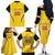 Custom Bulgaria Football Family Matching Off The Shoulder Long Sleeve Dress and Hawaiian Shirt The Lions Come Champions Yellow Version